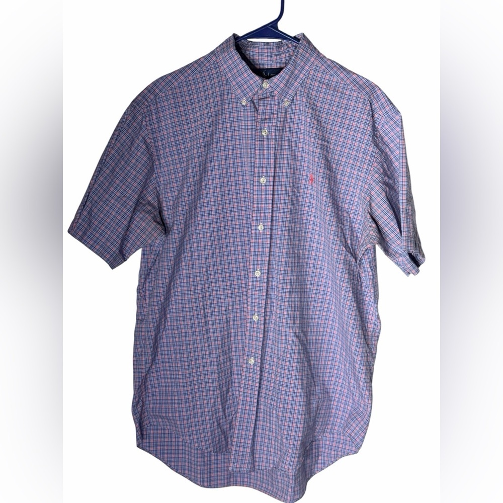 Ralph Lauren Blue and Red Plaid Casual Shirt Large
